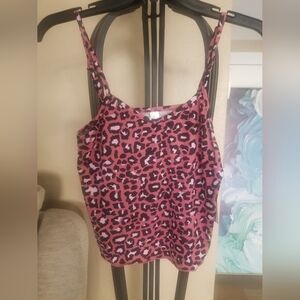 Pink Leopard Print Crop Top